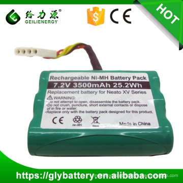 Bateria recarregável de GLE NI-MH 7.2V 3500mah 25.2Wh para a série de Neato XV